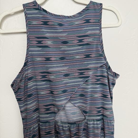 Toad & Co Women's Size L Sunkissed Maxi Floral Dress Blue/Purple Wrap Cut Out - Picture 6 of 14